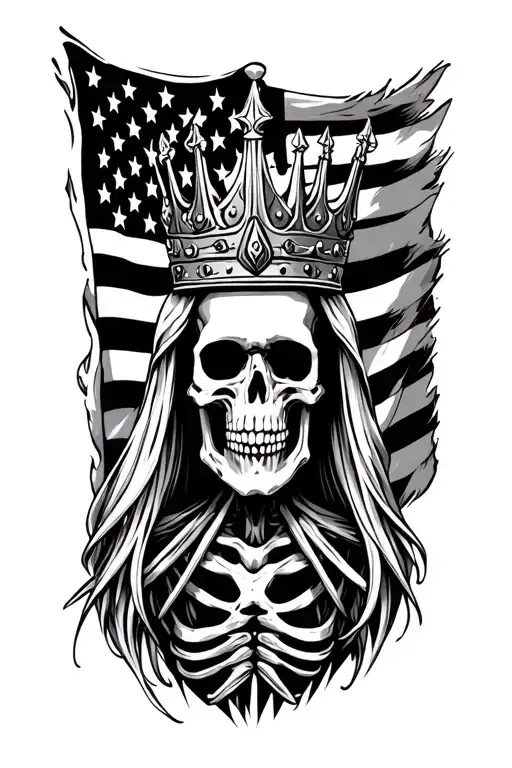 Skeleton King Amercian Flag