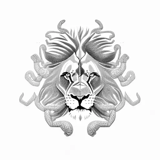 Lion Surrounded By Scorpions