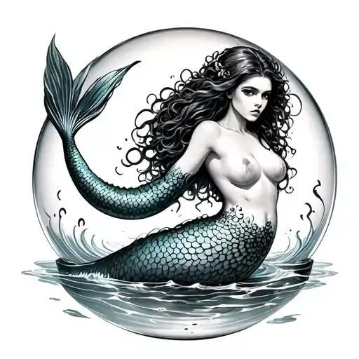 A Mad Full Body Mermaid In A Ball