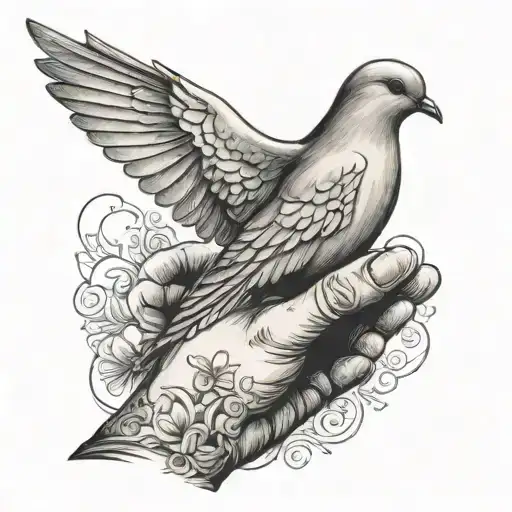Dove On Back Of Hand
