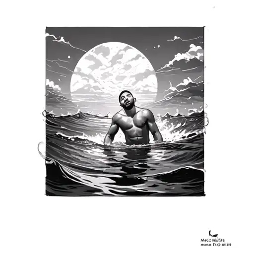 Mac Miller Swimming Album Cover Ocean Themed