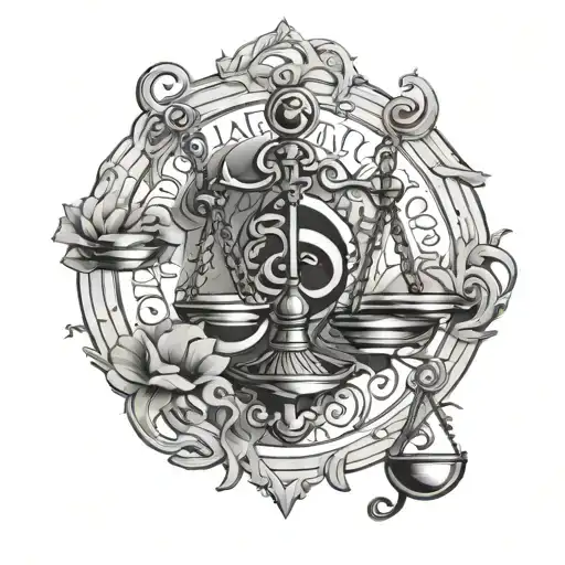 Libra Symbol Intertwined With Cancer Zodiac Symbols