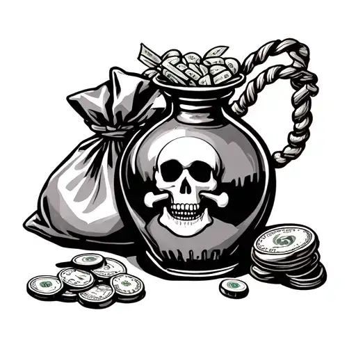 Poison Bottle N Money Bags Filled