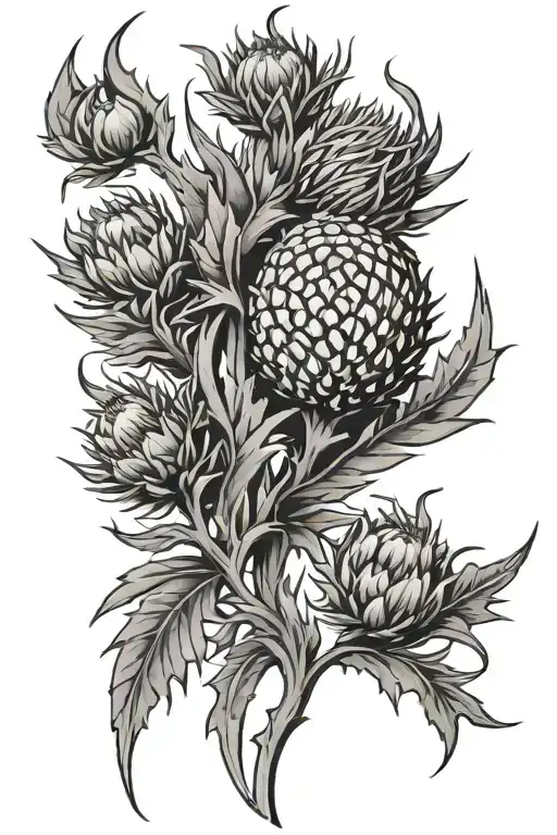 Scottish Thistle Being Held By A Phoenix
