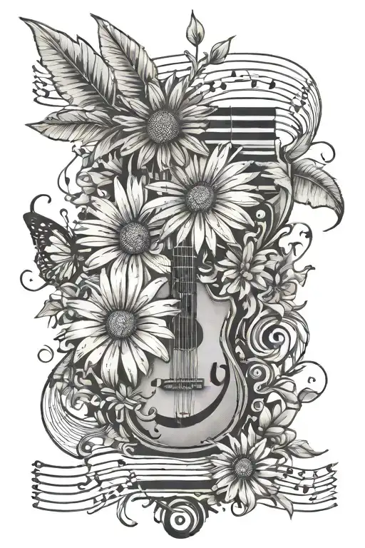 Music Score And Daisy