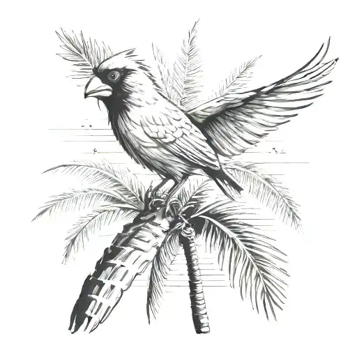 Flying Cardinal Palm Tree