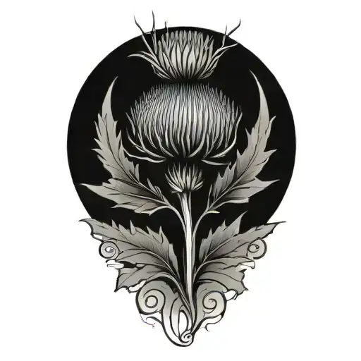 Scottish Thistle Being Held By A Phoenix