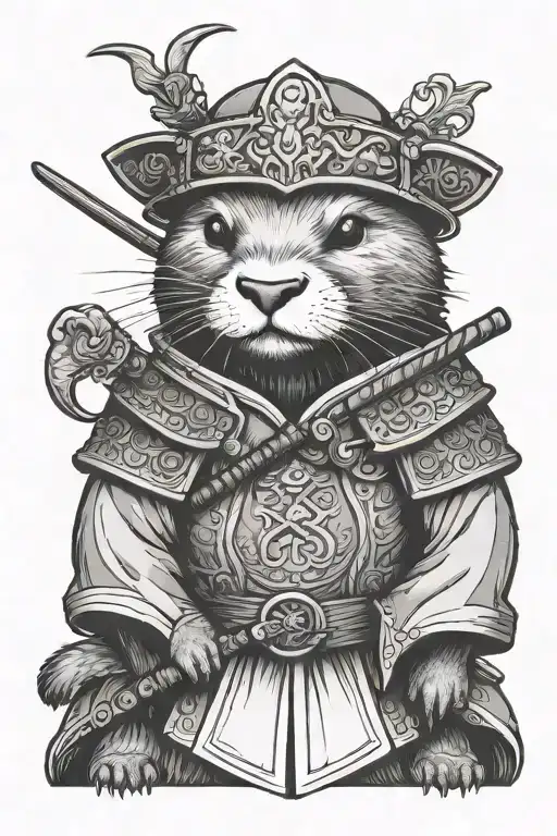 Medieval Otter In Samurai Outfit