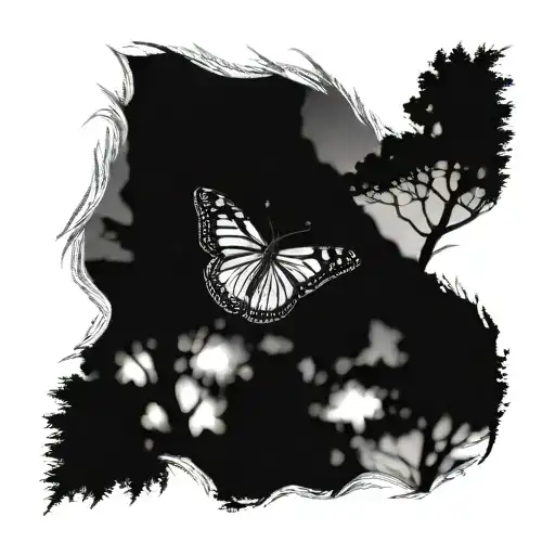 Monarch Butterfly In Mexican Mountain Trees