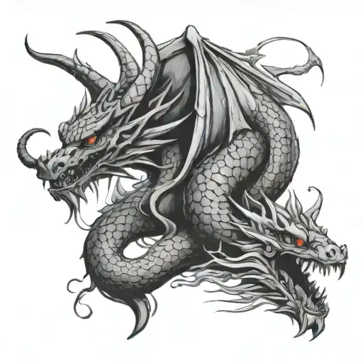 Dragon Talking To The Serpent With Lucifer Falling