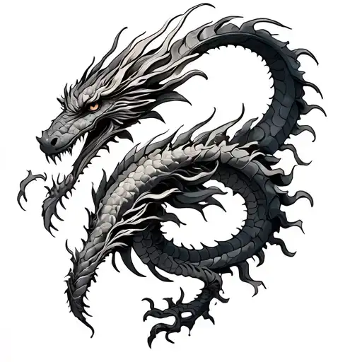 Chakara Spine Tattoo With Dragon