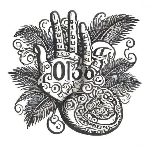 Date O 31 05 2024 In Latin Numerals And Children's Palms On The Edges