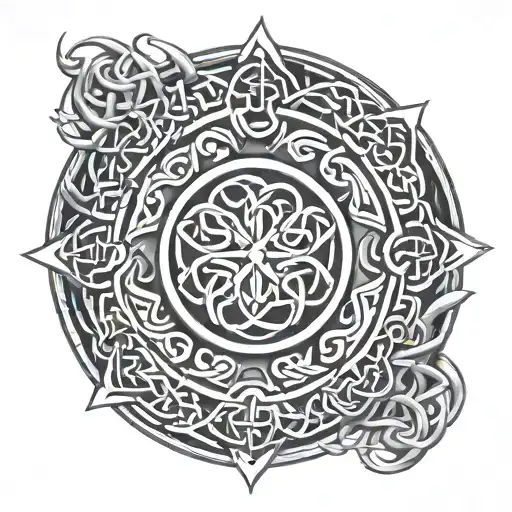 Design A Sleeve Tattoo Blending Traditional Celtic Patterns With Army Symbols