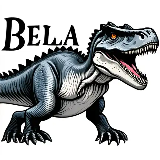 Bella Name With Dinosaur