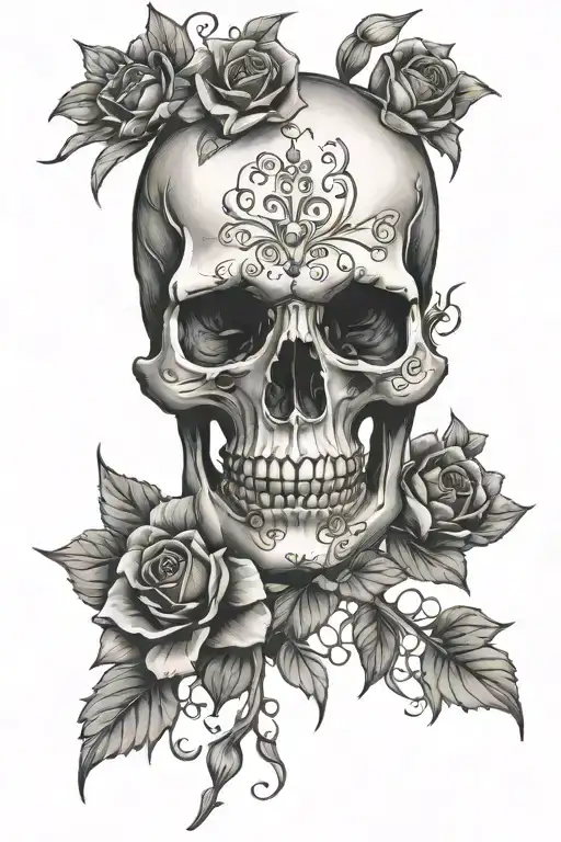 Skull Flowers Piercings Gothic