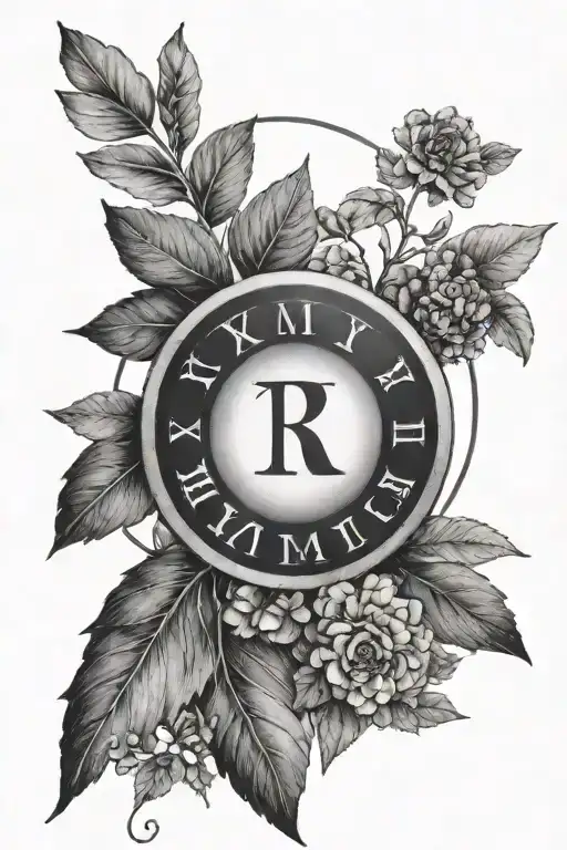 Nature And Stoicism With Black Ring And Birth Date In Roman Numerals