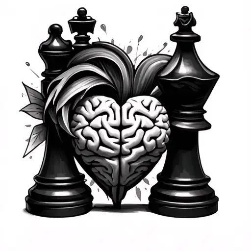 Heart And Brain Playing Chess Piece