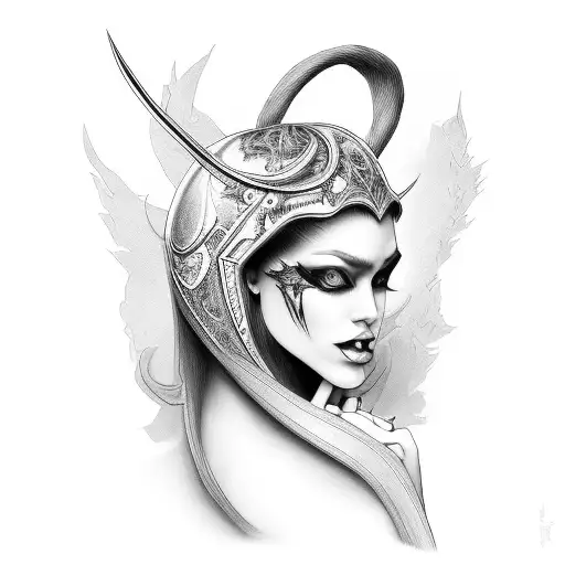 Potriat Of A Woman Turning Beutiful To Pure Evil