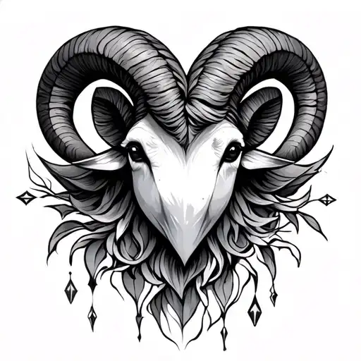 Aries Zodiac Sign With Heart Shape