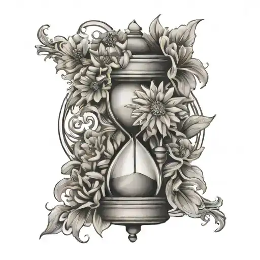 Hourglass With Chrysanthemum