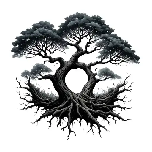 Tree Coming Out Of Atom