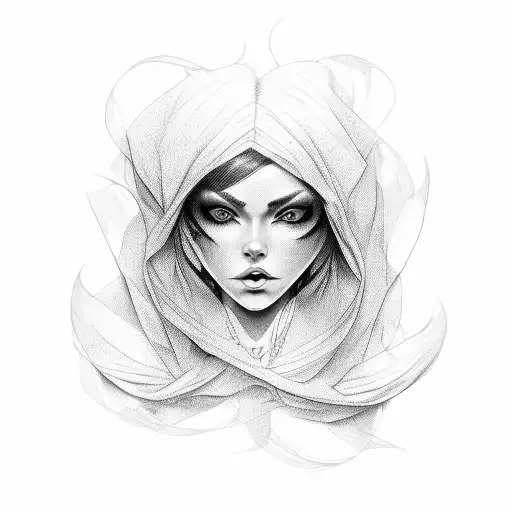 Portrait Of A Woman Half Seductive And Half Evil