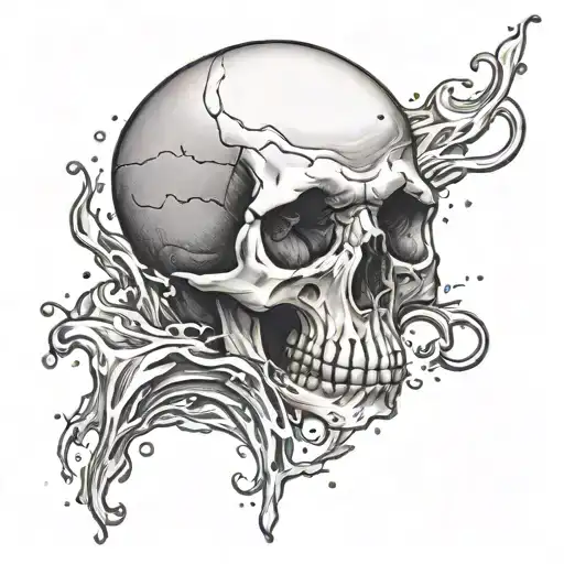 Skull With Water Coming Out Of It