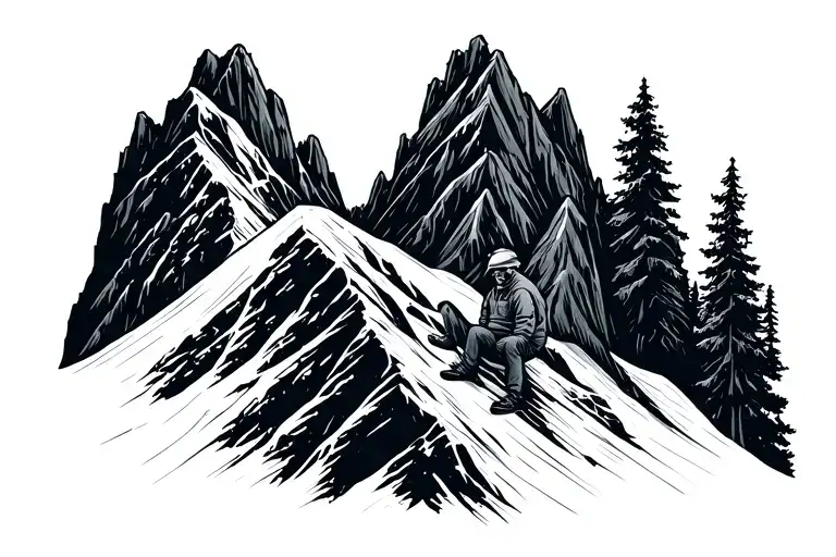 Guy Sitting On Top Of A Mountain In Norway After Impossible Climb