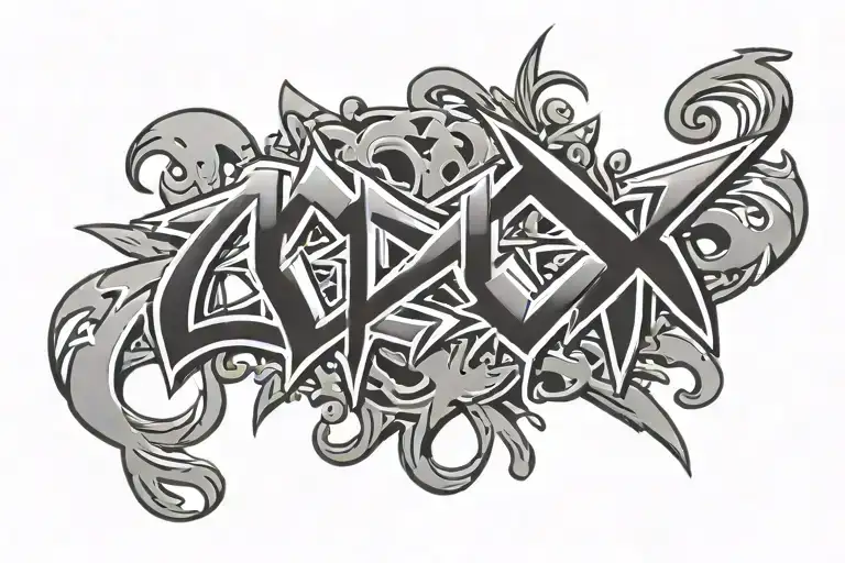 The Letters Gxd In A Graffiti Style Font With Japanese Symbols Fading In The Background