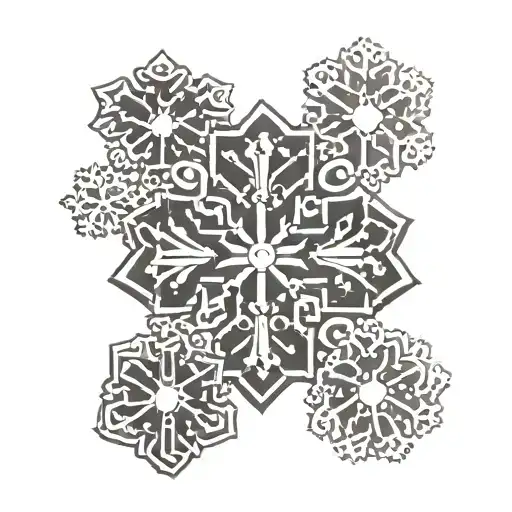 Five Dog Paws Interwined Into A Classic Snowflake Design