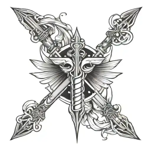 Caduceus Symbol Intertwined With Lightsabers And Space Elements
