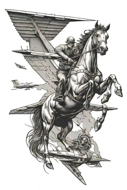 Horse Chasing A Plane Flying Away Spine