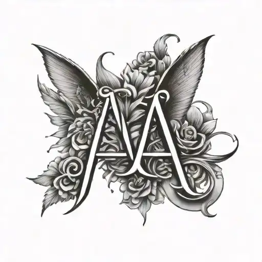 Simple Fine Line Drawing Using The Letters A C H J