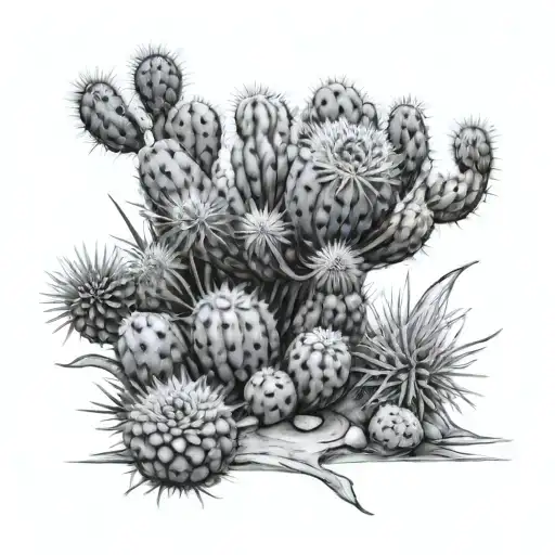 Tumbleweed Cactus Garden Scene