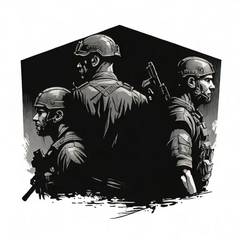 Jkm Between 2 Soldiers Seen From The Back