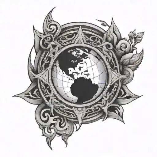 Earth Element Symbol Surrounded