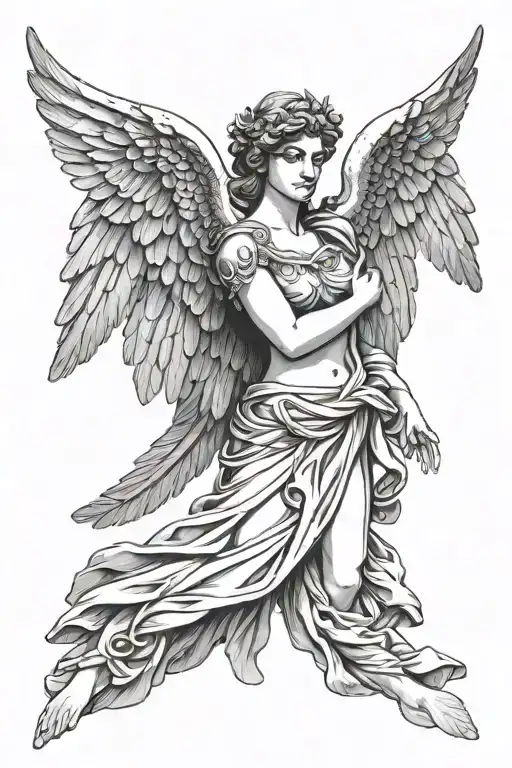 Greek Angel Wings Spread Wide