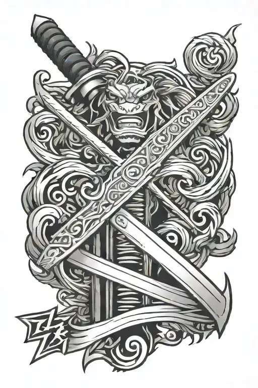 Katana Sword And The Letter Z