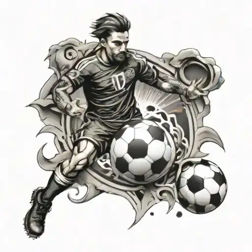 God And Soccer Ball Surrounded