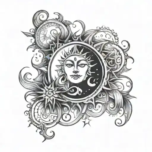Sun Moon And Stars Spine