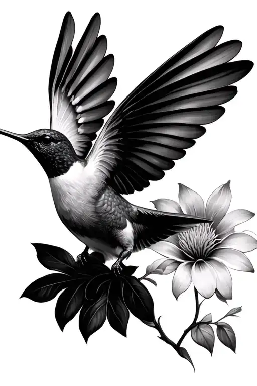 Hummingbird Hovering No Flowers