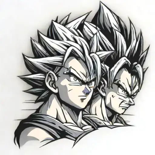 Goku Face Opening Up With Vegeta Face Inside Goku's Face