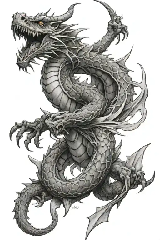 Low Detail Dragon Intertwined