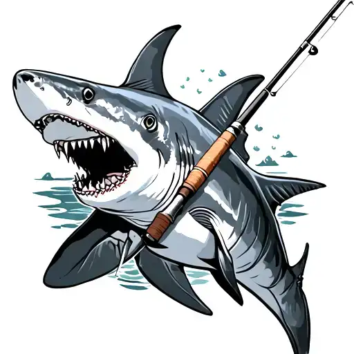 Fishing Rod And Shark