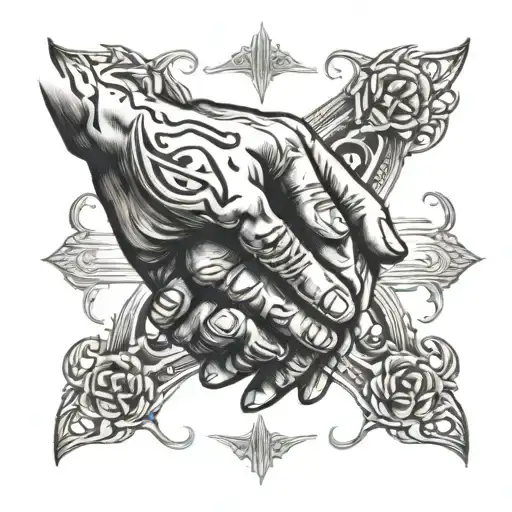 A Former Grieving His Dead Son Holding Hands