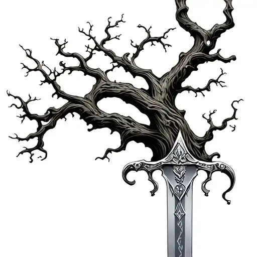 Tree Growing Out Of Sword Handle