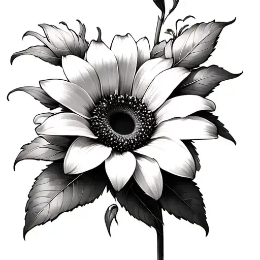 Lillies Sunflower Mandala Design Incorporating Elements