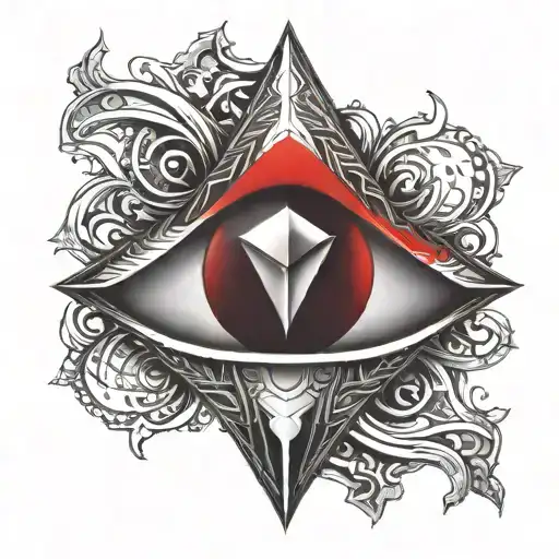 Color Red Ethereum Logo With Eye Color