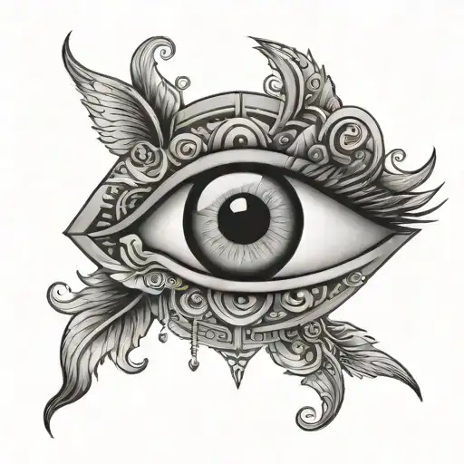 Evil Eye And Aquarius Zodiac Sign