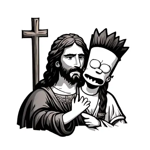 Bart Simpson And Jesus Christ